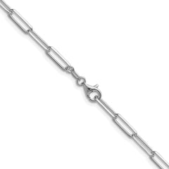 Sterling Silver Rhodium-plated 3.5mm D/C Paperclip Chain - 6