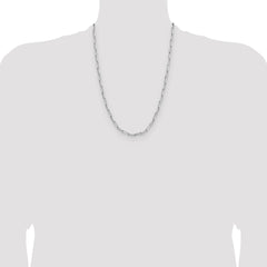 Sterling Silver Rhodium-plated 3.5mm D/C Paperclip Chain - 7