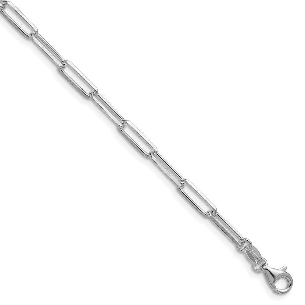 Sterling Silver Rhodium-plated 3.5mm D/C Paperclip Chain - 3