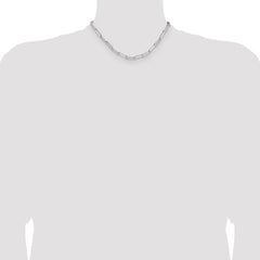 Sterling Silver 4.4mm D/C Paperclip Chain - 6