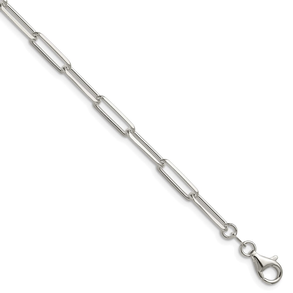 Sterling Silver 4.4mm D/C Paperclip Chain - 7
