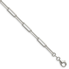 Sterling Silver 4.4mm D/C Paperclip Chain - 7