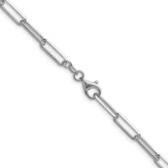 Sterling Silver Rhodium-plated 4.4mm D/C Paperclip Chain - 6