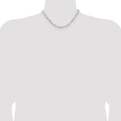 Sterling Silver Rhodium-plated 4.4mm D/C Paperclip Chain - 6