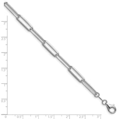 Sterling Silver Rhodium-plated 5.5mm D/C Paperclip Chain - 2