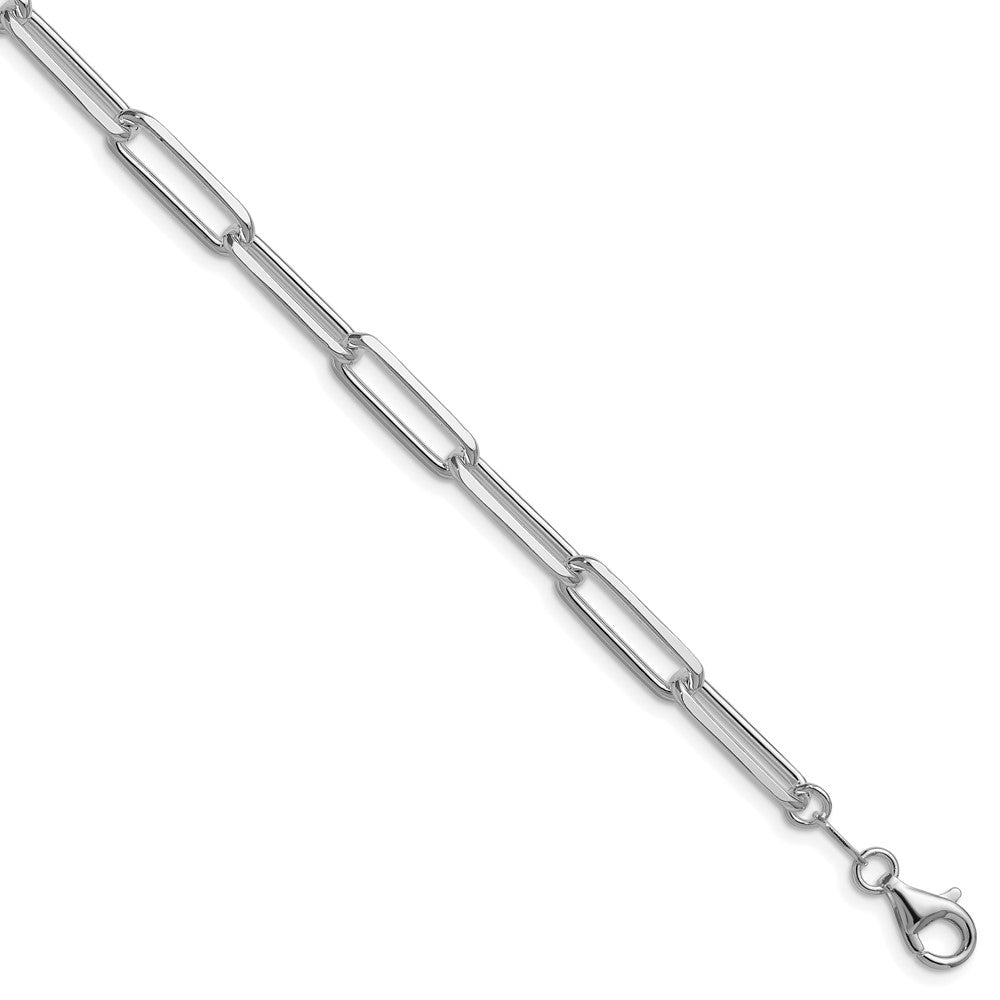 Sterling Silver Rhodium-plated 5.5mm D/C Paperclip Chain - 2