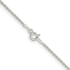 Sterling Silver Rhodium-plated 1.3mm Solid Rope Chain - 8