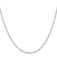Sterling Silver 1.5mm Solid Rope Chain - 7