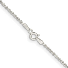 Sterling Silver Rhodium-plated 1.5mm Solid Rope Chain - 7