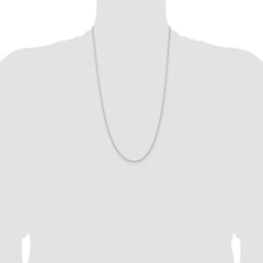 Sterling Silver Rhodium-plated 1.5mm Solid Rope Chain - 5