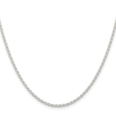 Sterling Silver 1.8mm Solid Rope Chain - 8