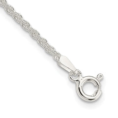 Sterling Silver 1.8mm Solid Rope Chain Anklet - 2