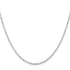 Sterling Silver Rhodium-plated 1.8mm Solid Rope Chain - 2