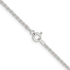 Sterling Silver Rhodium-plated 1.8mm Solid Rope Chain - 2