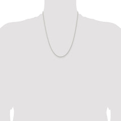 Sterling Silver Rhodium-plated 1.8mm Solid Rope Chain - 8