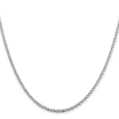 Sterling Silver Rhodium-plated 2.3mm Solid Rope Chain - 6