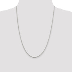 Sterling Silver Rhodium-plated 2.3mm Solid Rope Chain - 6