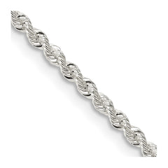 Sterling Silver 2.3mm Solid Rope Chain - 10