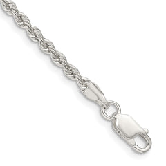 Sterling Silver 2.5mm Solid Rope Chain - 13