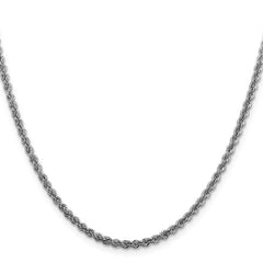 Sterling Silver Rhodium-plated 2.5mm Solid Rope Chain - 6
