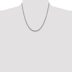 Sterling Silver Rhodium-plated 2.5mm Solid Rope Chain - 2