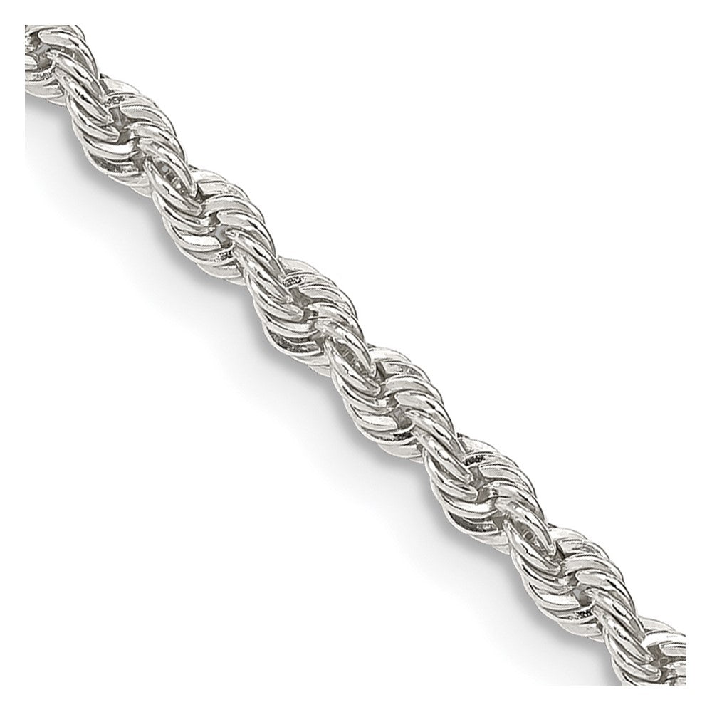 Sterling Silver 2.5mm Solid Rope Chain - 12