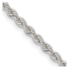 Sterling Silver 2.5mm Solid Rope Chain - 12