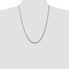 Sterling Silver 3mm Solid Rope Chain - 3
