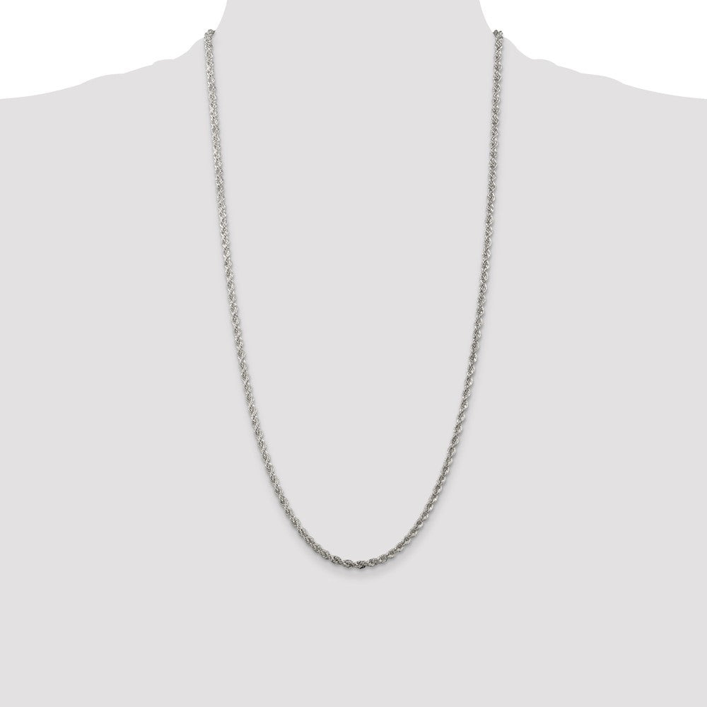 Sterling Silver 3mm Solid Rope Chain