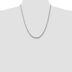 Sterling Silver Rhodium-plated 3mm Solid Rope Chain