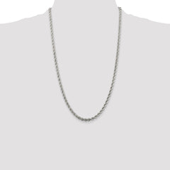 Sterling Silver 4.3mm Solid Rope Chain - 10