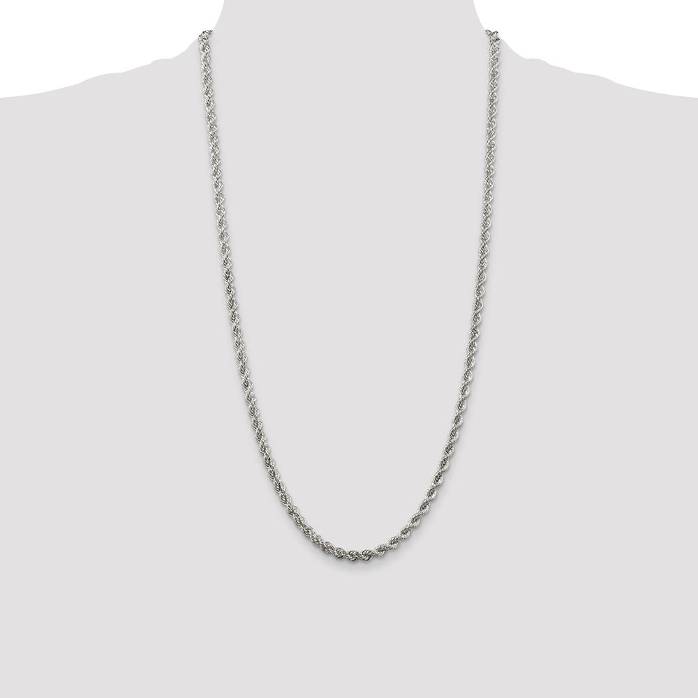 Sterling Silver 4.3mm Solid Rope Chain