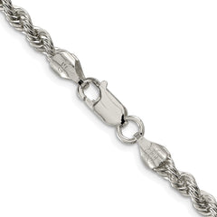 Sterling Silver Rhodium-plated 4.3mm Solid Rope Chain - 2