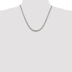 Sterling Silver Rhodium-plated 4.3mm Solid Rope Chain