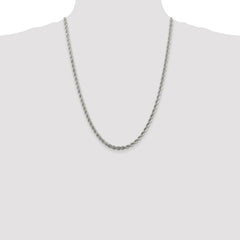 Sterling Silver Rhodium-plated 4.3mm Solid Rope Chain - 9