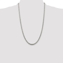 Sterling Silver Rhodium-plated 4.3mm Solid Rope Chain - 2
