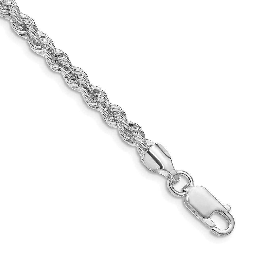 Sterling Silver Rhodium-plated 4.3mm Solid Rope Chain - 4