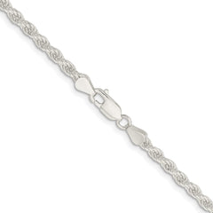 Sterling Silver Rhodium-plated 4.5mm Solid Rope Chain - 7