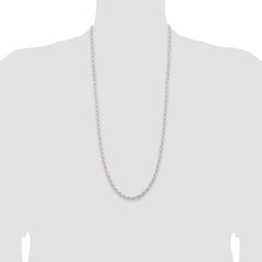 Sterling Silver Rhodium-plated 5mm Solid Rope Chain - 8