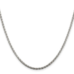 Sterling Silver Rhodium-plated 2mm Diamond-cut Spiga Chain - 6