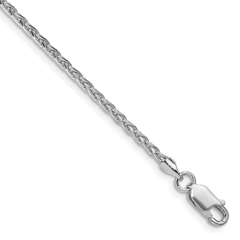 Sterling Silver Rhodium-plated 2mm Diamond-cut Spiga Chain - 6