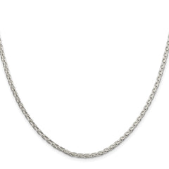 Sterling Silver Rhodium-plated 2.75mm Diamond-cut Spiga Chain - 2