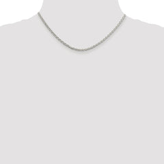 Sterling Silver Rhodium-plated 2.75mm Diamond-cut Spiga Chain - 3