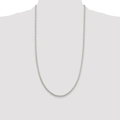 Sterling Silver Rhodium-plated 2.75mm Diamond-cut Spiga Chain - 4