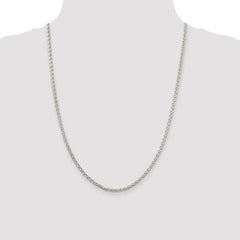 Sterling Silver Rhodium-plated 2.75mm Diamond-cut Spiga Chain - 2
