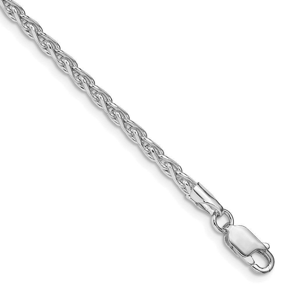 Sterling Silver Rhodium-plated 2.75mm Diamond-cut Spiga Chain - 2