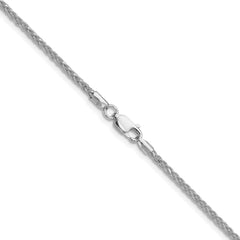 Sterling Silver Rhodium-plated 2.1mm Diamond-cut Square Spiga Chain