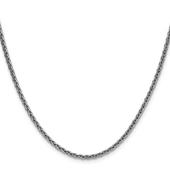 Sterling Silver Rhodium-plated 2.5mm Diamond-cut Square Spiga Chain - 8