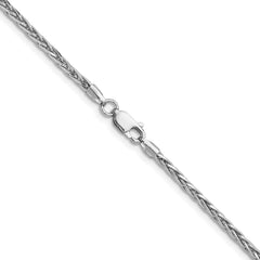 Sterling Silver Rhodium-plated 2.5mm Diamond-cut Square Spiga Chain - 8