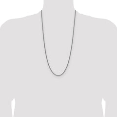 Sterling Silver Rhodium-plated 2.5mm Diamond-cut Square Spiga Chain - 5